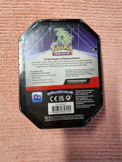 Pokemon TCG Triple Whammy Tin Tyranitar Sealed w/ Promo Cards & Booster Packs - Image 3