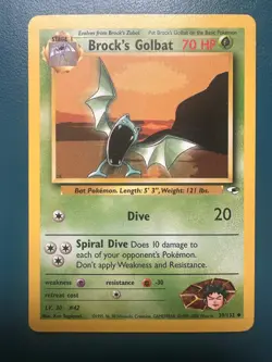 Gym Heroes Pokemon TCG Brock's Golbat - Pokemon Uncommon Card - Image 1