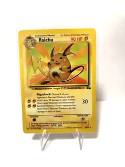 Pokemon TCG Card Raichu Non Holo - 29/62 Fossil Rare LP - Image 1
