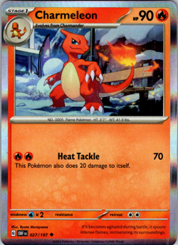 Pokemon TCG Charmeleon SV03: Obsidian Flames 027/197 Holo Promo Promo NM - Image 1