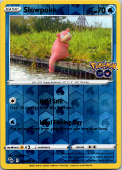 Pokemon TCG Slowpoke Pokemon GO 019/078 Reverse Holo Common VLP - Image 1