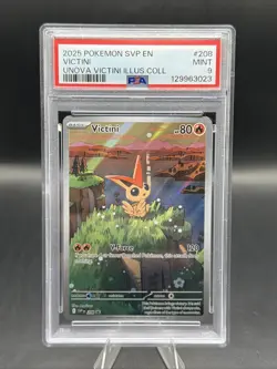 2025 POKEMON SVP EN-SV BLACK STAR PROMO #208 VICTINI PSA 9 - Image 1