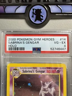 Sabrina’s Gengar Holo #14 PSA 4 - 2000 Pokemon Gym Heroes 💫SWIRL - Image 4