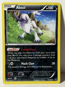 Absol 40/108 Reverse Holo XY Roaring Skies NM Pokemon Fast Shipping - Image 1