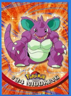 2000 Topps Pokemon TV Animation Edition Nidoking #34 Blue Topps Logo NM-MT - Image 3