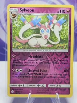 Sylveon Reverse Holo 155/236 Sun & Moon Cosmic Eclipse 2019 Pokemon LP - Image 1