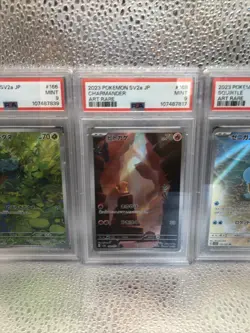 Bulbasaur Charmander Squirtle 166 168 170 Japanese PSA 9 Pokemon 151 - Image 3