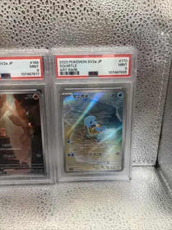 Bulbasaur Charmander Squirtle 166 168 170 Japanese PSA 9 Pokemon 151 - Image 4