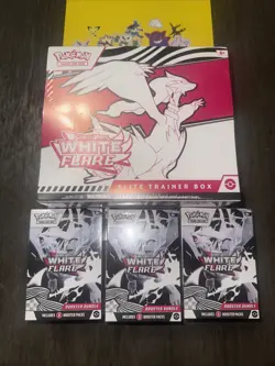 Pokemon White Flare ETB & White Flare Booster Bundle X3 Factory Sealed - Image 1