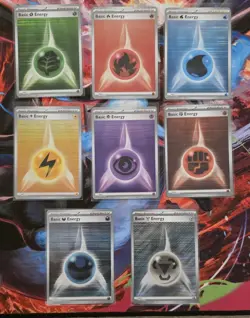 Pokemon SVE Energy Line Holo (8 Total) 017-024 ENGLISH NM Black Bolt White Flare - Image 1