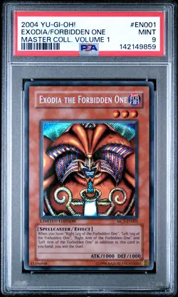 2004 YU-GI-OH! MASTER COLL VOLUME 1 #EN001 EXODIA THE FORBIDDEN ONE PSA 9 - Image 1