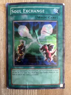 Yu-Gi-Oh! TCG Soul Exchange Yugi Sdy-041 Unlimited Super Rare DAMAGED - Image 1