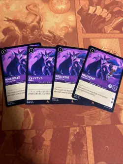 Disney Lorcana Maleficent Biding Her Time Playset Set of 4, Near Mint Condition - Image 1