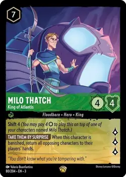 Disney Lorcana Into the Inklands Milo Thatch - King of Atlantis 80/204 Legendary - Image 1