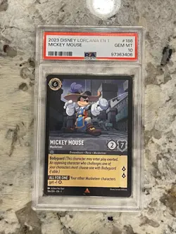 Disney Lorcana First Chapter Mickey Mouse #186 Musketeer PSA 10 - Image 1