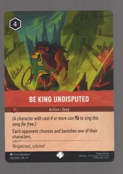 Disney Lorcana Fabled BE KING UNDISPUTED Epic Foil #216/204 - Image 1