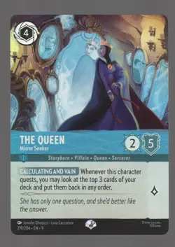 Disney Lorcana Fabled THE QUEEN Mirror Seeker Epic Foil #219/204 - Image 1