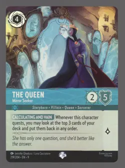 Disney Lorcana Fabled THE QUEEN Mirror Seeker Epic Foil #219/204 - Image 3