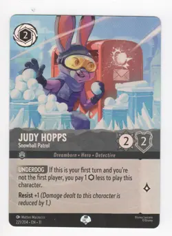 Disney Lorcana Winterspell JUDY HOPPS Snowball Patrol Epic Foil #221/204 - Image 1