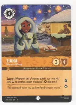 Disney Lorcana Winterspell TIANA Warm and Happy Epic Foil #205/204 - Image 1