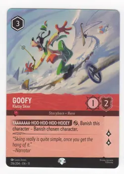 Disney Lorcana Winterspell GOOFY Klutzy Skier Epic Foil #216/204 - Image 1