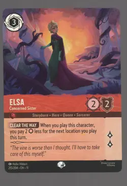 Disney Lorcana Winterspell ELSA Concerned Sister Epic Foil #215/204 - Image 3