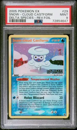 Pokemon Card Snow Cloud Castform 29/113 Reverse Holo Delta Species PSA 9 MINT - Image 1