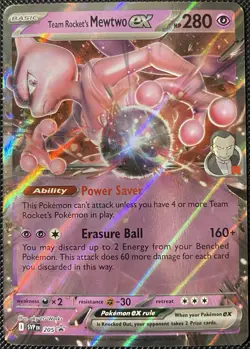 Team Rocket's Mewtwo ex 205 Sv: Scarlet & Violet Promo Cards Holo Pokemon Card - Image 1