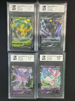 Pokemon CHN 2pcs CHINESE cards Leafeon Umbreon Espeon Sylveon CS4AC Grade10 - Image 1