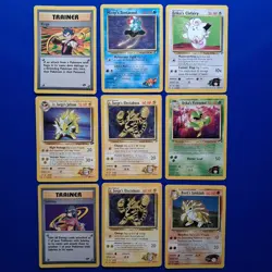 9 Rare Wotc 2000 Pokemon Gym HerosGym Challenge TCG Cards Koga Sabrina Brock + - Image 1