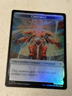 mtg foil token Construct // Mercenary, 0003/0010, Outlaws of Thunder Junction - Image 1