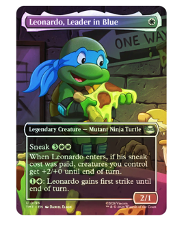 Leonardo, Leader in Blue - Foil - Borderless Teenage Mutant Ninja Turtles MTG - Image 1