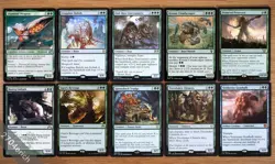 Set of 10 Large Stompy Green Creatures (English Magic MTG) Verdurous Gearhulk - Image 1