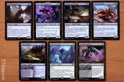 Set of 7 Black Commander Dragons *NM* (Magic the Gathering EDH MTG English) - Image 1