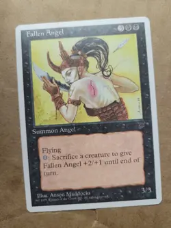 MTG Magic the Gathering Fallen Angel (32/125) Chronicles LP Black 1995 - Image 1