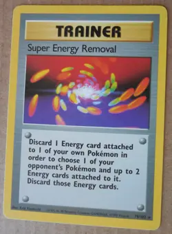 Super Energy Removal 79/102 Rare Non-Holo Base Set Pokemon Trainer LP - Image 1