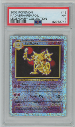 2002 Pokemon Legendary Collection Kadabra Reverse Holo #49/110 PSA 7 - Image 1