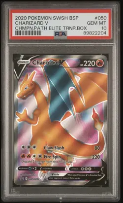Pokemon TCG Charizard V SWSH050 Champions Path Black Star Promo PSA 10 GEM Mint - Image 1
