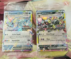 Pokemon Prismatic Evolutions STAMPED Promo SEALED Umbreon/Vaporeon Ex - Image 1