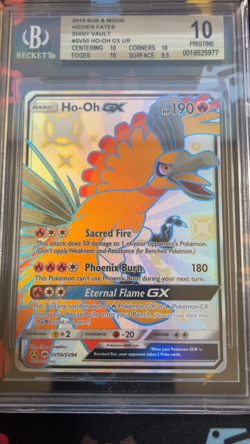 Ho-Oh Gx UR BGS 10 PRISTINE Hidden Fates Shiny Vault 2019 Pokemon S&M #SV50 - Image 2