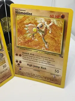 Vintage Pokemon TCG #22/62 Hitmonlee Fossil #66/75 Tyrogue Neo Discovery LP - Image 3