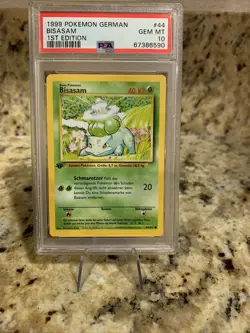 Pokemon 1st Edition Base Set Bisasam (Bulbasaur) German PSA 10 - Image 1