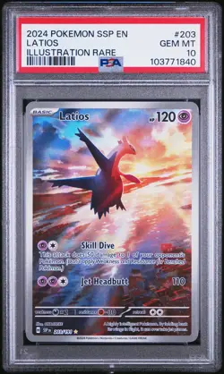 2024 POKEMON SSP EN-SURGING SPARKS ILLUSTRATION RARE #203 LATIOS PSA 10 - Image 1
