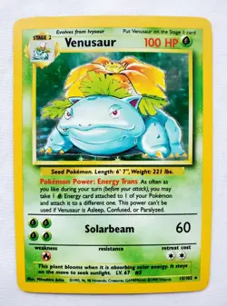 Venusaur Holo BASE SET Holographic Rare WOTC 1999 015/102 POKEMON TCG 1999 #15 - Image 1