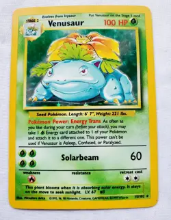 Venusaur Holo BASE SET Holographic Rare WOTC 1999 015/102 POKEMON TCG 1999 #15 - Image 5