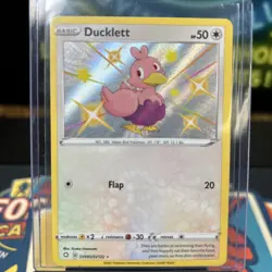 Pokemon Ducklett Shiny Holo Rare Shining Fates: Shiny Vault SV095/SV122 NM - Image 3