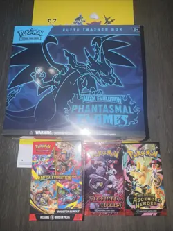 Pokemon Phantasmal Flames ETB Mega Evolution Booster Bundle and More New Sealed - Image 1