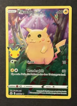 Pikachu 005/025 2021 Pokemon 25th Anniversary Celebrations Full Art Holographic - Image 2