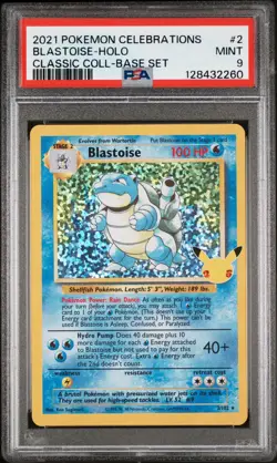 PSA 9 Blastoise Celebrations Classic Collection Holo #2 Pokemon - Image 1