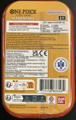 One Piece TCG Tin Pack Vol 2 TS-02 OP-13 Factory Sealed UNOPENED 2 Booster Packs - Image 2